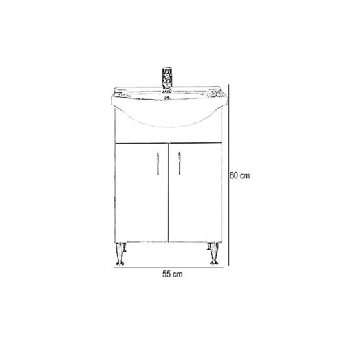 Bianca Plus 55 alsó szekrény mosdóval