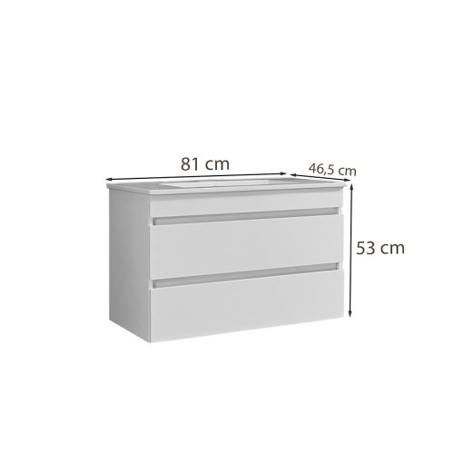 Cube 80 alsó szekrény mosdóval