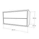 Boxie 2 fiókos fali szekrény 40x80x37 cm antracit