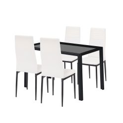 Rowan 4+1 étkező garnitúra fehér-fekete