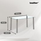 Berna 140 cm szögletes üveg étkezőasztal