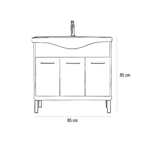 Nerva 85 alsó szekrény, mosdóval