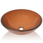 42 cm-es edzett üveg mosdókagyló barna