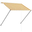 Feltekerhető sárga és fehér napellenző LED-del 150 x 150 cm