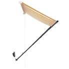 Feltekerhető sárga és fehér napellenző LED-del 150 x 150 cm