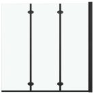 3 paneles fekete ESG zuhanyzó összecsukható ajtóval 130x138 cm