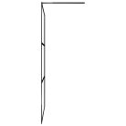 Fekete zuhanyfal átlátszó ESG üveggel 100 x 195 cm