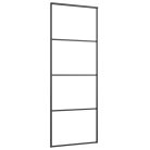 Fekete alumínium és ESG üveg tolóajtó 76 x 205 cm