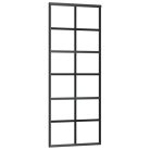 Fekete ESG üveg és alumínium tolóajtó 76 x 205 cm