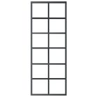 Fekete ESG üveg és alumínium tolóajtó 76 x 205 cm