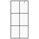 Fekete zuhanyfal átlátszó ESG üveggel 80 x 195 cm