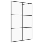 Fekete zuhanyfal átlátszó ESG üveggel 140 x 195 cm