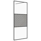 Fekete zuhanyfal átlátszó ESG üveggel 80 x 195 cm