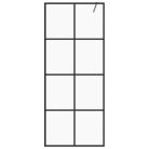 Fekete zuhanyfal átlátszó ESG üveggel 80 x 195 cm