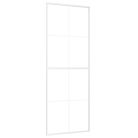 Fehér ESG üveg és alumínium tolóajtó 76 x 205 cm