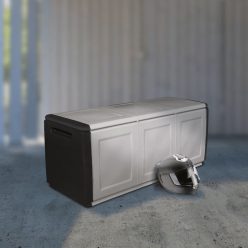   Sötétszürke-fekete kerti tárolóláda 138 x 53 x 57 cm 330 L