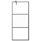 Fekete selyemmatt ESG üveg zuhanyfal 80 x 195 cm