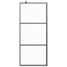 Fekete ESG tejüveg zuhanyfal küszöb nélküli zuhanyhoz 90x195 cm