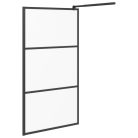 Fekete ESG tejüveg zuhanyfal küszöb nélküli zuhanyhoz 80x195 cm