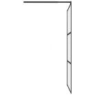 Fekete ESG tejüveg zuhanyfal küszöb nélküli zuhanyhoz 80x195 cm