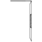 Fekete ESG üveg zuhanyfal kőmintával 80 x 195 cm