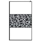 Fekete ESG üveg zuhanyfal kőmintával 115x195cm