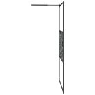 Fekete ESG üveg zuhanyfal kőmintával 115x195cm