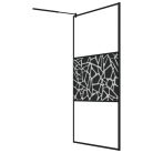 Fekete ESG üveg zuhanyfal kőmintával 115x195cm