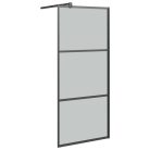Fekete sötét ESG üveg zuhanyfal 80 x 195 cm