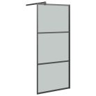 Fekete sötét ESG üveg zuhanyfal 90x195cm