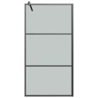 Fekete sötét ESG üveg zuhanyfal 115x195cm