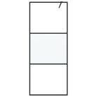 Fekete selyemmatt ESG üveg zuhanyfal 80 x 195 cm