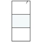 Fekete selyemmatt ESG üveg zuhanyfal 90 x 195 cm