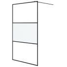 Fekete selyemmatt ESG üveg zuhanyfal 115x195 cm