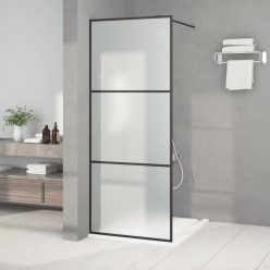   Fekete ESG tejüveg zuhanyfal küszöb nélküli zuhanyhoz 80x195 cm