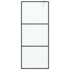 Fekete ESG tejüveg zuhanyfal küszöb nélküli zuhanyhoz 80x195 cm