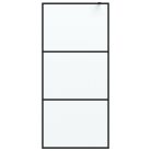 Fekete ESG tejüveg zuhanyfal küszöb nélküli zuhanyhoz 90x195 cm