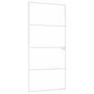 Fehér edzett üveg és alumínium vékony beltéri ajtó 93x201,5 cm