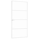 Fehér edzett üveg és alumínium vékony beltéri ajtó 93x201,5 cm