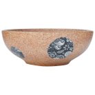 Barna és kék kerámia kerek asztali mosdó Φ41 x 14 cm