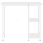 Fehér MDF és fém számítógépasztal 80 x 40 x 72 cm