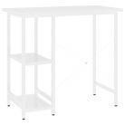 Fehér MDF és fém számítógépasztal 80 x 40 x 72 cm