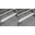 2 db lineáris rozsdamentes acél vonal zuhany lefolyó 830x140 mm