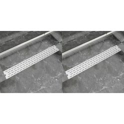  2 db lineáris rozsdamentes acél vonal zuhany lefolyó 830x140 mm