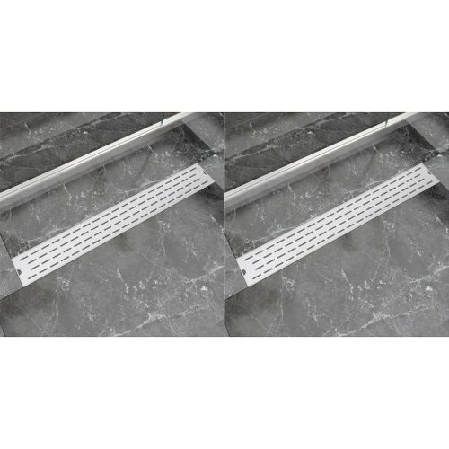 2 db lineáris rozsdamentes acél vonal zuhany lefolyó 830x140 mm