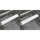 2db lineáris rozsdamentes acél buborék zuhany lefolyó 630x140mm