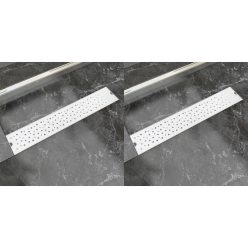   2db lineáris rozsdamentes acél buborék zuhany lefolyó 630x140mm