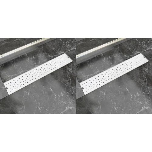 2db lineáris rozsdamentes acél buborék zuhany lefolyó 630x140mm
