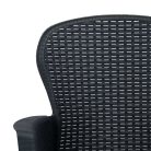 3-részes antracitszürke rattan jellegű műanyag bisztrószett
