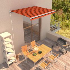   Narancssárga és barna kézzel kihúzható napellenző 300 x 250 cm